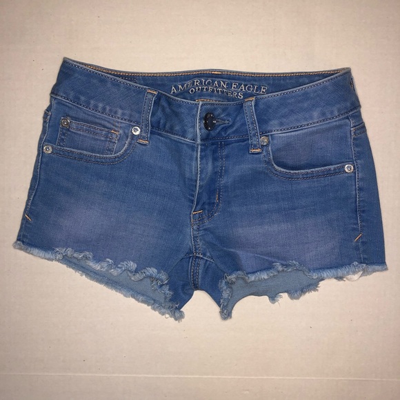 AE Denim Short Shorts 0 - Picture 1 of 4